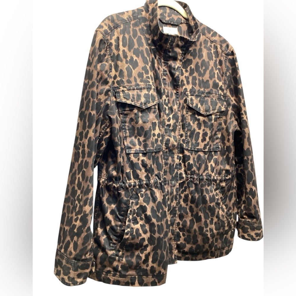 Style & Co leopard print Military jacket Size Extra Large - Picture 2 of 15